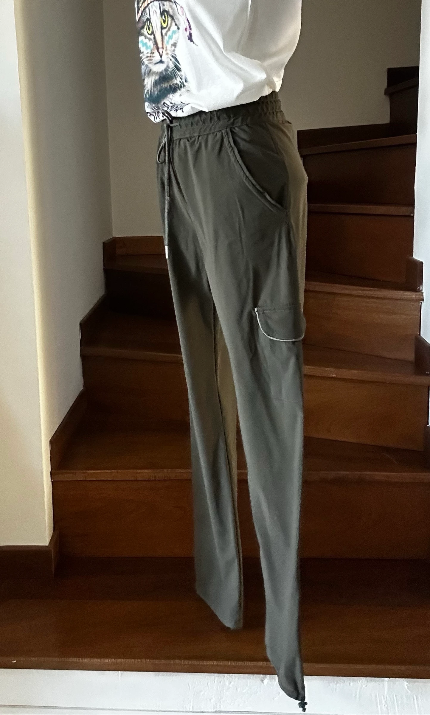 Kaki fluid cargo pants HBT Woman – Size from XXS to S - Like new – photo 5